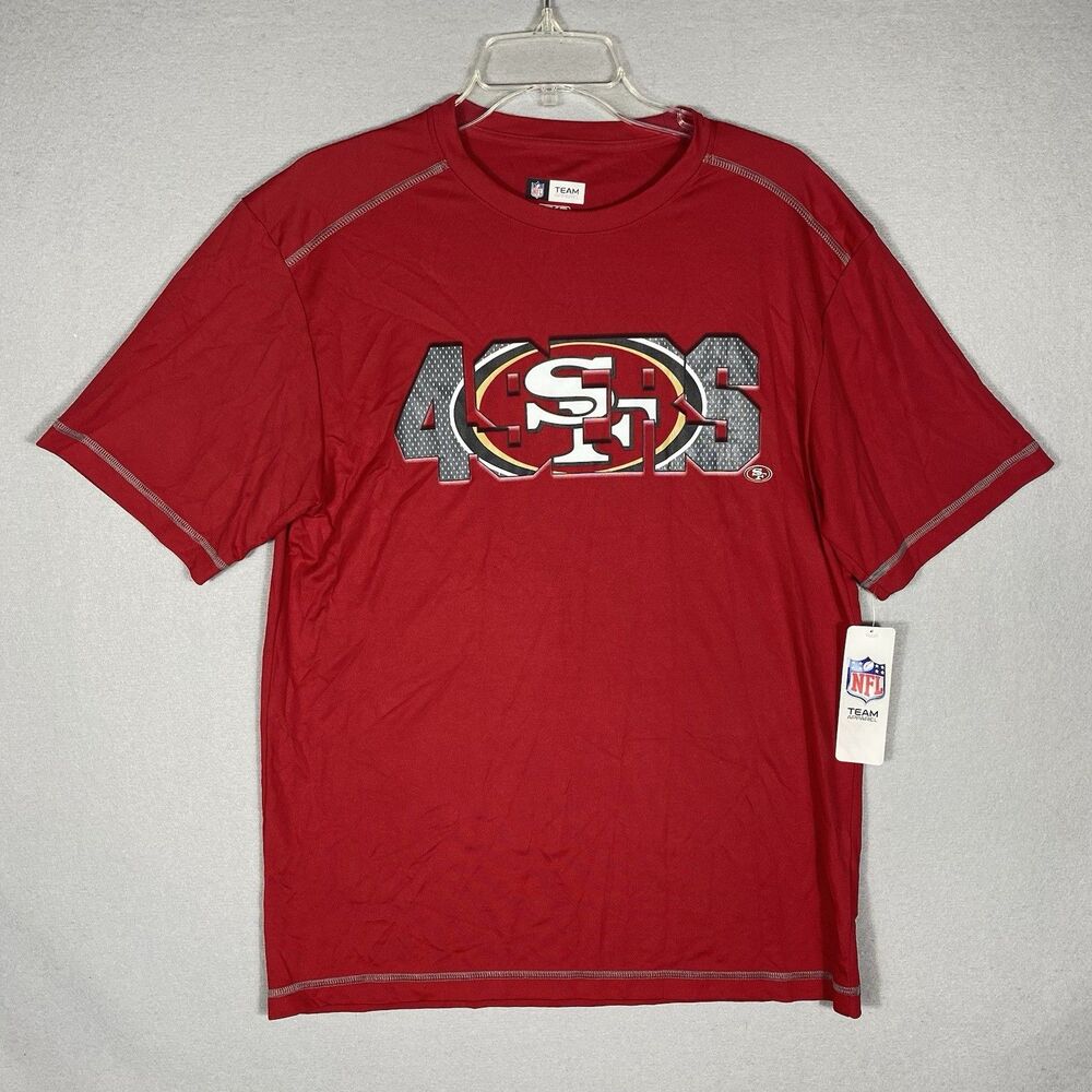 NFL Team Apparel San Francisco 49ers T-Shirt Red TX3 Cool Mens Medium SF Graphic
